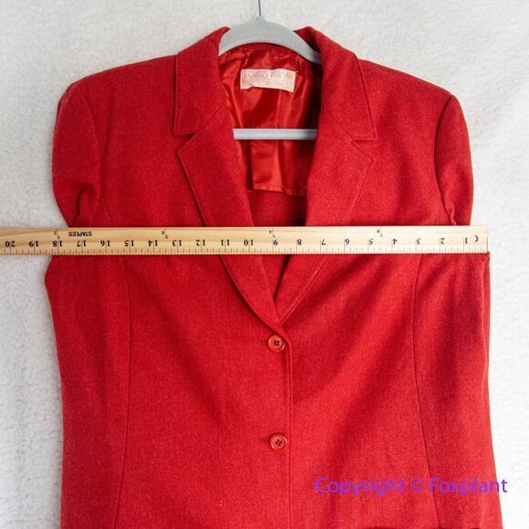 Vintage Pendleton *flawed* 100% Virgin Wool Women’s Red Blazer, size 12 - Picture 7 of 15